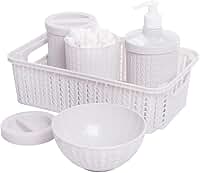 Kit Higiene, Baby, Trama, 5 peças, Branco, Plasútil