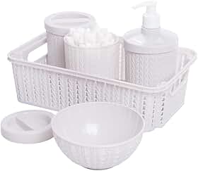 Kit Higiene, Baby, Trama, 5 peças, Branco, Plasútil