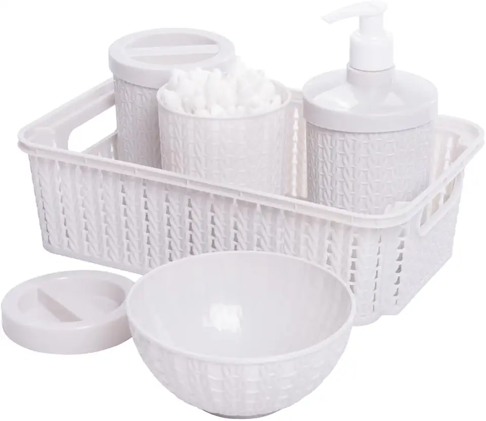 Kit Higiene, Baby, Trama, 5 peças, Branco, Plasútil