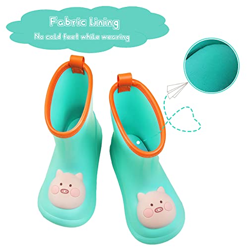 Mnplciea Toddler Rain Boots Kids Rain Shoes for Boys and Girls Waterproof Boots 2-7 Years Old2