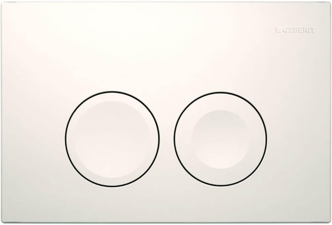 Front view of the Geberit Delta 25 Flush Actuator Plate in Alpine White