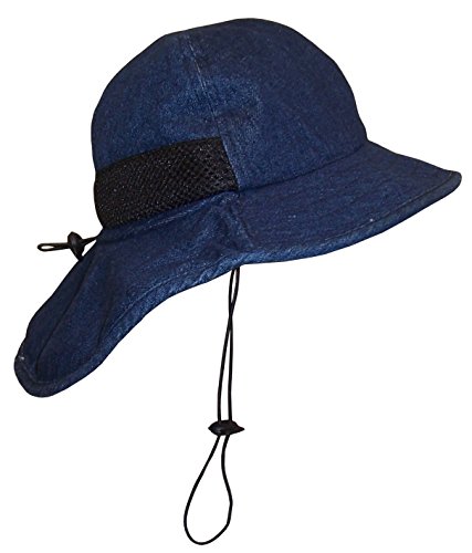 N'Ice Caps Kids Washed Distressed Cotton Denim Adjustable Hiker Sun Hat