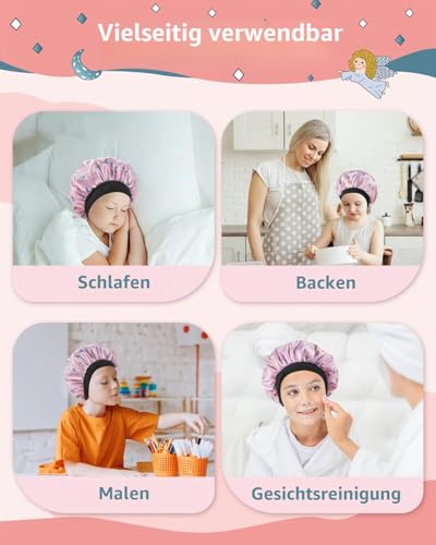 WINSTECK Kinder Schlafmütze Seide Rosa – Bild 5