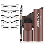 Eyebrow Stamp Kit Brow Stencil for Perfect Brows with 10Pc Eyebrow Stencils, Waterproof Eye Brow Pom