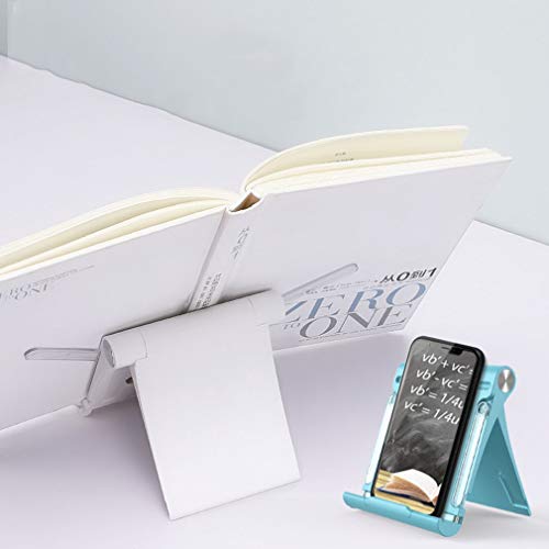 Portable Multifunction Book Cookbook Stand Holders For Correct Reading Posture, Foldable Reading Stands, Textbook Magazine Recipe Tablet Display Stand, Agnle Adjustable,Blue #TOP6