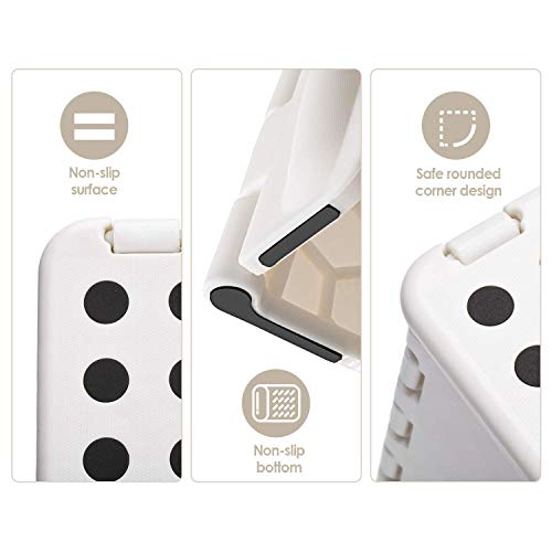 ACKO Folding Step Stool -13inch Height Premium Heavy Duty Foldable Foot Stool for Kids and Adults, Kitchen Garden Bathroom Stepping Stool White