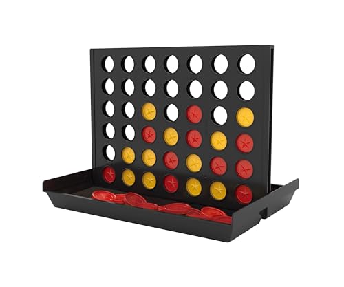 noris Spieleklassiker 4-er Reihe – Strategiespiel für unterwegs, beliebter Klassiker im Reiseformat, vertikales Steckspiel für Zwei Spieler, Denkspiel für Kinder, Logikspiel, ab 4 Jahren