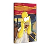 Repaly Homer The Scream Simpsons Poster auf Leinwand, 