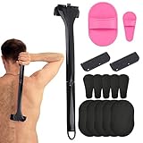 ✅Depiladora de espalda para hombres: La afeitadora de espalda puede afeitar la barba en cualquier parte del cuerpo, espalda, cara, piernas, etc. LIGERO Y PORTÁTIL: el diseño ergonómico de la afeitadora trasera le permite controlar mejor el mango de la afeitadora para obtener un afeitado apurado en lugares de difícil acceso, es fácil de almacenar y conveniente de transportar y usar cuando viaja o está en casa.