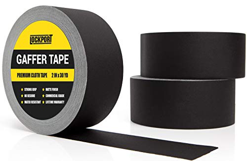 Lockport-Black-Gaffers-Tape-3-Pack-30-Yards-x-2-Inches-Wide--Waterproof-No-Residue-Non-Reflective-Easy-Tear-Matte-Gaffer-Stage-Tape--Gaff-Cloth-Tape-for-Photography-Filming-Backdrop-Producti