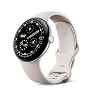 Google Pixel Watch 4 (45 mm) – Smartwatch Android con tracker per fitness e benessere, e assistente virtuale Gemini – Cassa in alluminio argento lucido – Cinturino sportivo grigio creta – LTE