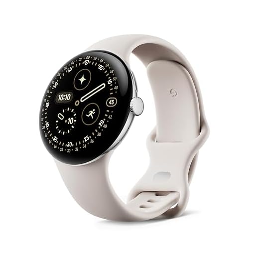 Google Pixel Watch 4 (45 mm) - Android smartwatch with Domed Display, Comprehensive Health and Fitness Tracking and Help from Gemini - Polished Silver Aluminium Case - Porcelain Active Band - Wi-Fi