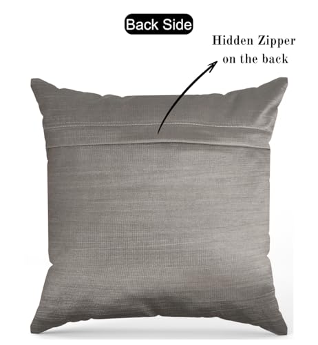 Image of Velvet Foil Cushion Covers 24 inch x 24 inch Set of 5, Grey