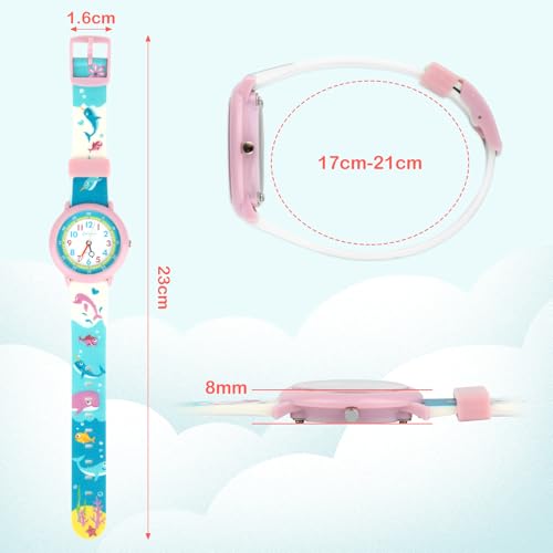 KEWUZY Kinderuhr, wasserdichte Kinderuhr, Kinder Uhren Analog, Digitale Kinderuhr für Alter 3-10 Armbanduhr Mädchen Junge Kinder analoge Quarzuhr