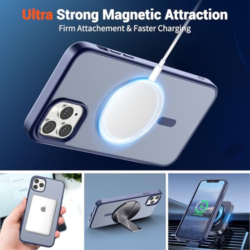 Image of SUPFINE Magnetic for iPhone 11 Pro Max Case Lavender Gray | (Compatible with MagSafe)(Military Grade Drop Protection)Shockproof Translucent Matte Phone Cover