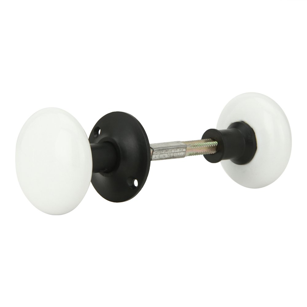 Vintage White Porcelain Door Knob Set - FREE SHIPPING -2