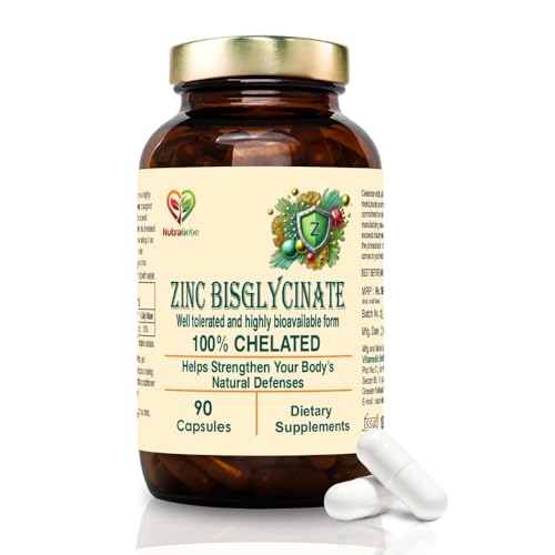 Zinc Bisglycinate – High Absorption Zinc for Immune Support, Skin Health, and Cellular Function – 90 Capsules