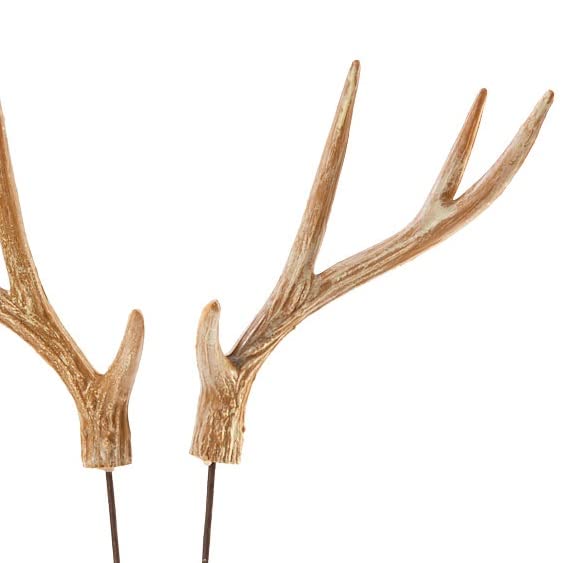 Set of 4 Faux Deer Antler Picks by Factory Direct Craft - Pack of 4 Random Right and Left Reindeer Antlers for Lodge Woodland and Christmas Decor and Holiday Decorations