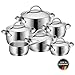 Produktbild WMF Concento Topfset 6-teilig, Cromargan Edelstahl poliert, Töpfe mit Metalldeckel, Topf Induktion, Innenskalierung, Dampföffnung , unbeschichtet