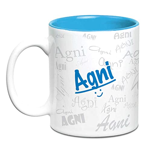 Hot Muggs Me Graffiti Mug - Agni Personalised Name Ceramic, 315ml, 1 Unit