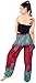 LOFBAZ Harem Pants for Women Boho Hippie Bohemian Yoga Palazzo Gypsy Joggers Baggy Lounge Aladdin Parachute Festival Clothing Rose Flower Burgundy Size M