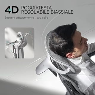 Hbada E3 Pro Sedia Ufficio e Scrivania Ergonomica, con Supporto Lombare Dinamico a 3 Zone, Testiera Regolabile 4D, Braccioli Regolabili 6D (E3 Pro, Gray)