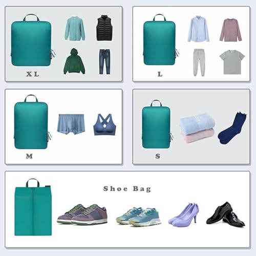 Image of BAGAIL 6 Set Ultralight Compression Packing Cubes Packing Organizer for Travel Accessories Luggage Suitcase Backpack