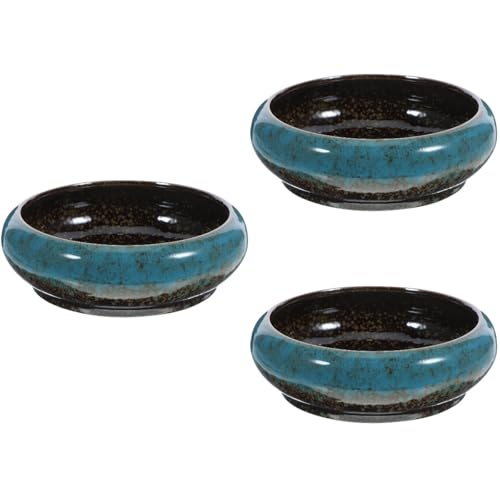 Toddmomy 3pièces Pot De Céramique Hydroponique Jardinière pour Plantes Et Jonquilles Décoration Intérieure Et Extérieure Bleu