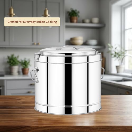 Image of Maaha Stainless Steel Picnic Pot 7.5 Litre | Double Walled PU Insulated | Leakproof Lid with Locking System | Rust-Free, Durable Build | Keeps Food Hot & Cold for Long Hours