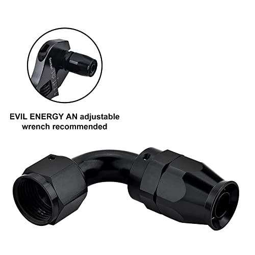 Image of EVIL ENERGY 8AN PTFE Hose End Fitting 90 Degree Black for PTFE Hose Only 4PCS