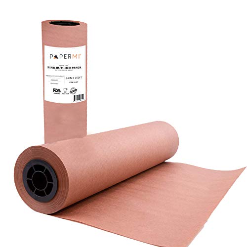 Pink Kraft Butcher Paper Roll Peach, Great Wrapping Paper for Beef Briskets, Smoking Paper For