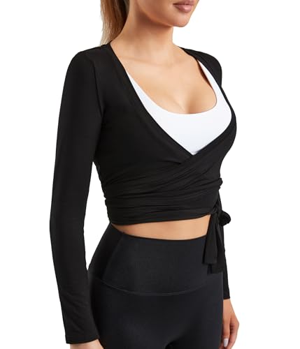 Image of Women Tie Front Shrug Long Sleeve Bolero Cardigan Lightweight Casual Tops