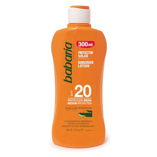 Babaria Leche Aloe F20 300Ml lait corporel solaire hydratant indice 20 anti-dessèchement