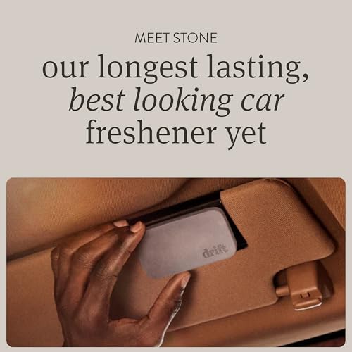 Image of Drift Car Air Freshener - Stone Air Freshener Car Odor Eliminator - Long Lasting Scent - Auto Accessories - Metal Clip - Essential Oils - Clean Ingredients - Fresh Pressed Starter Kit