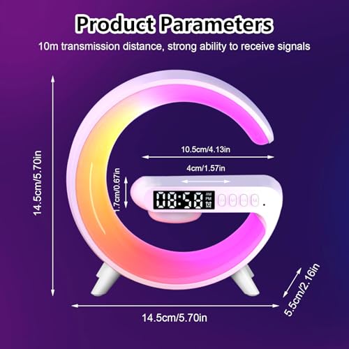 Les-Theresa G Light Wireless Charger Bluetooth Speaker Bedside Lamp Wireless Charger Light - Image 2