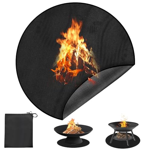 Tapis Barbecue Sol Exterieur, Rond 120cm/ 48″ Extra Large Tapis Ignifuge