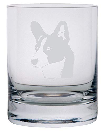 Cardigan Welsh Corgi Dog Themed Etched All Purpose 10.25oz Rocks Glass