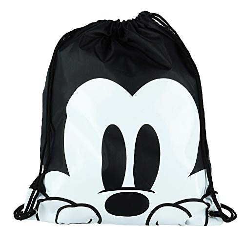 Disney Mickey Mouse Face Drawstring Tote Backpack, Black, One Size2