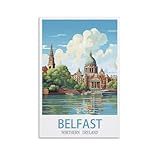 Vintage-Blechschild mit Postern aus Belfast, Nordirland. 