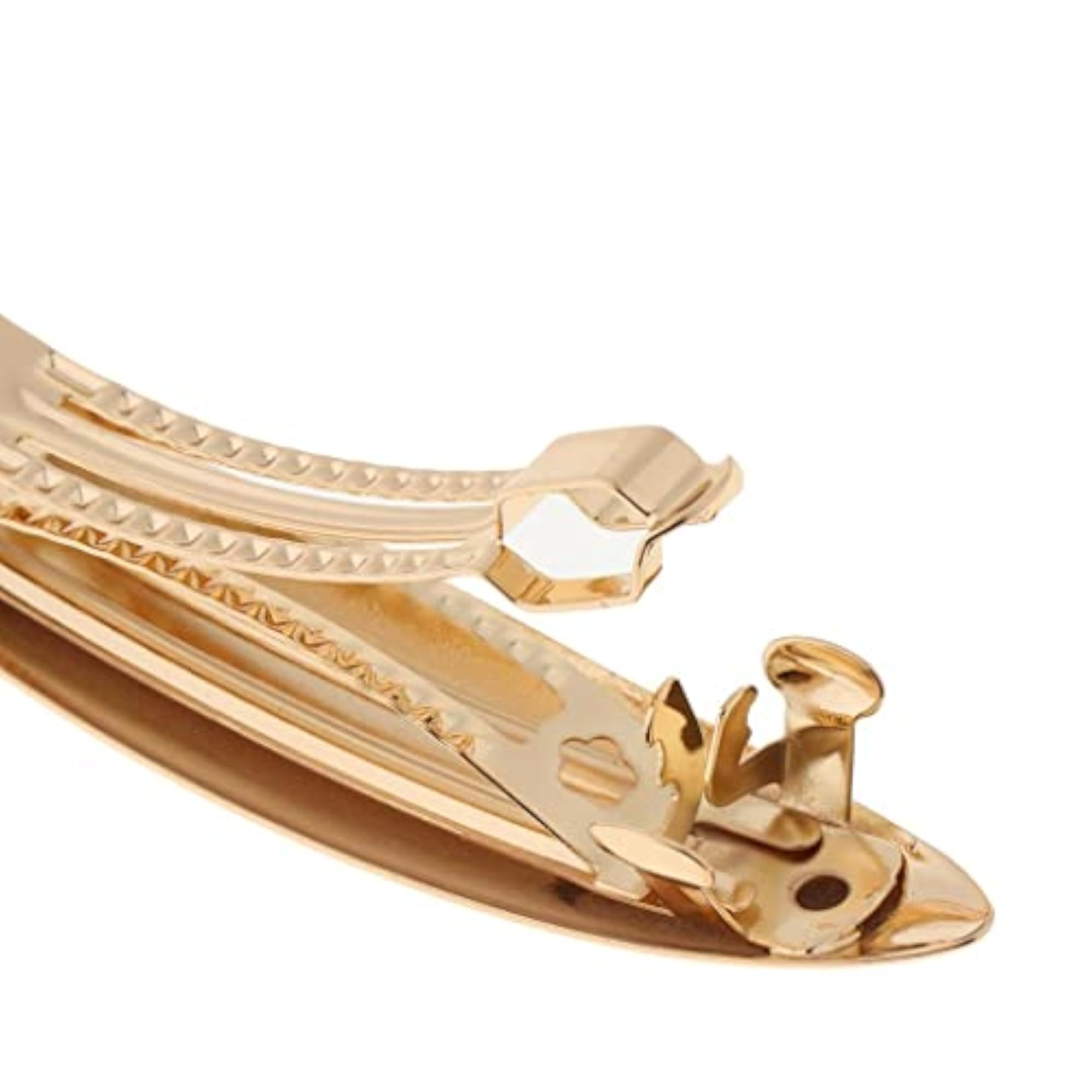 Metal Automatic Leaf French Barrette Large Hair Clip