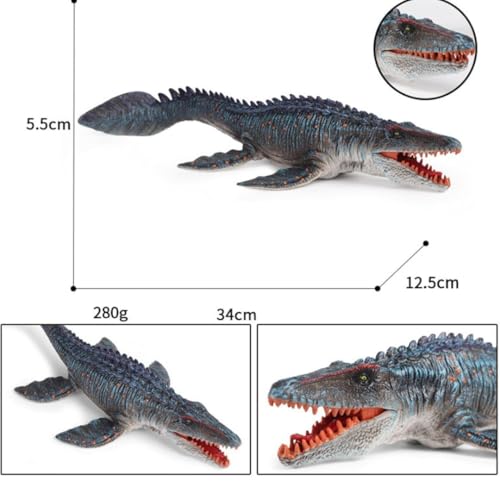 Image of Kawaii Kart Mosasaurus Dotted Body Realistic Dinosaur Toy with Movable Mouth Textured Dinosaur Figure Prehistoric Animal Creatures Educational Toy for Kids & Adults