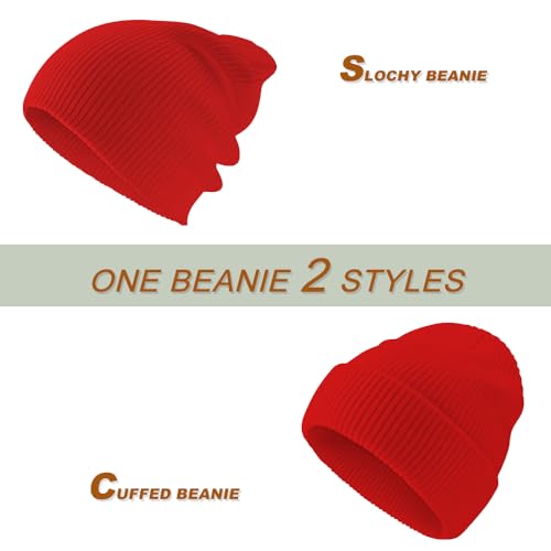 Image of Rosoz Unisex Beanie Winter Knitted Skull Cuffed Soft Warm Hat for Men /Women Slouchy Ski Watch Cap