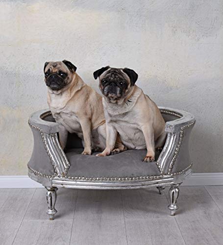 Hundebett Barock Silber Grau Hundesofa Small Katzenbett cat700e19 Palazzo Exclusiv