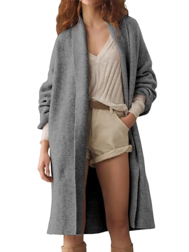 Image of Saodimallsu Womens Long Cardigan Sweaters Chunky Open Front Oversized Slouchy Knit Fall Trendy Coatigan Jackets