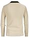 PJ PAUL JONES Mens Long Sleeve Button Down Polo Shirts Striped Knitted Cardigan Sweaters Beige