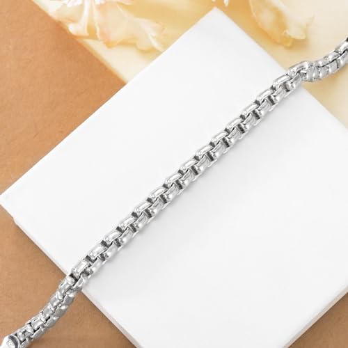 Pulsera de plata 925 eslabón caja 5mm 7 pulgadas miniatura 2