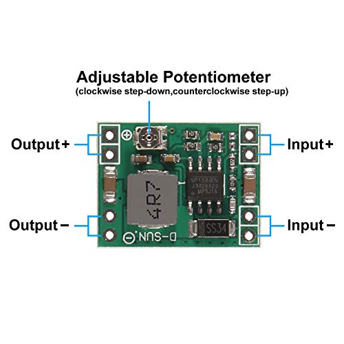 AITRIP 8 Pack Mini MP1584EN DC-DC Buck Converter Adjustable Power Supply Module 24V to 12V 9V 5V 3VCompatible with Arduino Raspberry Pi3