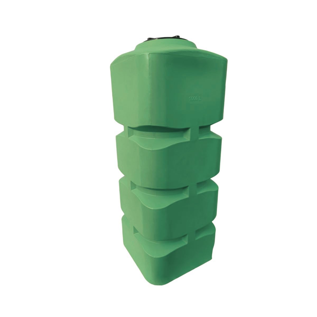 Varile Depósito de agua potable vertical de 1000 l, rectangular, verde, sin bisfenol A, rosca de latón integrada de 3/4", apto para alimentos
