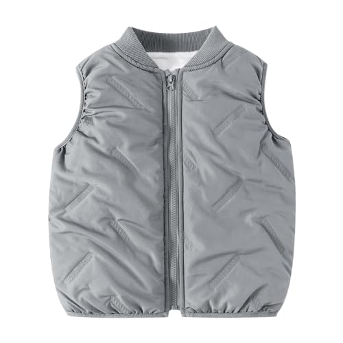 Toddler Boys Girls Puffer Vest, Stand Collar Sleeveless Zip Up Puffy Coats Warm Winter Padded Gilet Jacket for Kids