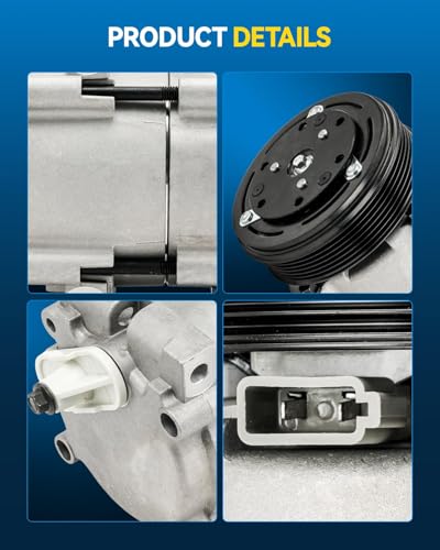 Image of PHILTOP 58169 NEW Air Conditioner AC Compressor with Clutch Compatible with Ford Ranger 2001-2011 2.3L, B2300 2001-2005 2007-2009, B4000 2007-2009, B4000 2006 4.0L, Air Conditioning Compressor